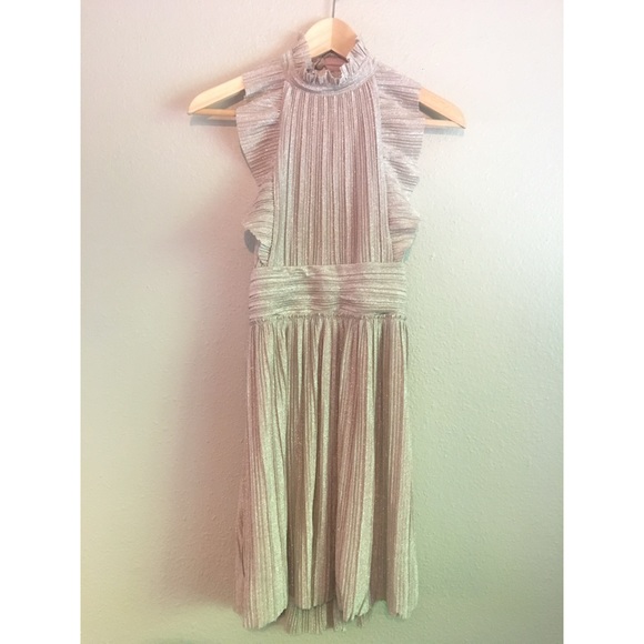 Free people pleated shine fit & flare mini dress - Picture 2 of 4